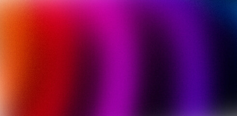 Bright background in rainbow colors. Orange red pink purple blue abstract unique blurred grainy background for website banner. Desktop design. Large wide template, pattern. Color gradient ombre, blur