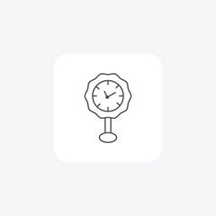 Clock icon, Time management, Time tracking thin line Icon, outline icon, pixel perfect icon