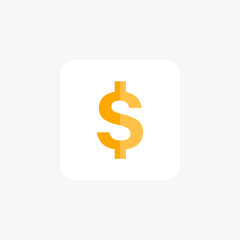 Dollar, US currency, American dollars flat icon, flat color icon, pixel perfect icon