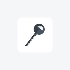 Key icon, Unlocking potential, Privacy symbol flat icon, flat color icon, pixel perfect icon