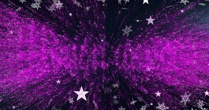 Animation of buon anno text and snow falling
