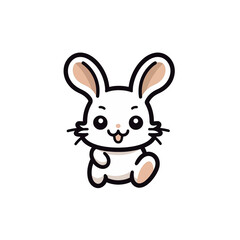  illustration of easter bunny on white background