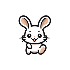  illustration of easter bunny on white background