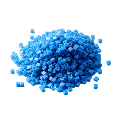 Blue plastic particles on transparent background, white background, isolated, icon material, vector illustration