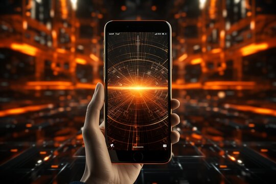 futuristic technology hologram from smartphone