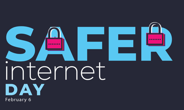Safer internet day. background, banner, card, poster, template. Vector illustration.