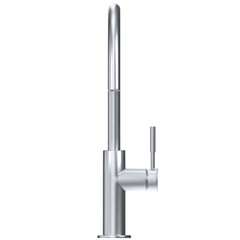 3D rendering illustration of a modern kitchen faucet