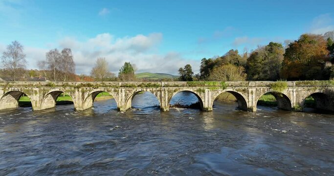 An ancient 18th century bridge over the River Nore Ireland 