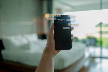Rating the store after using the service, giving opinions and recommendations to the store after using the service, rating satisfaction in using the service. Online store review ideas.