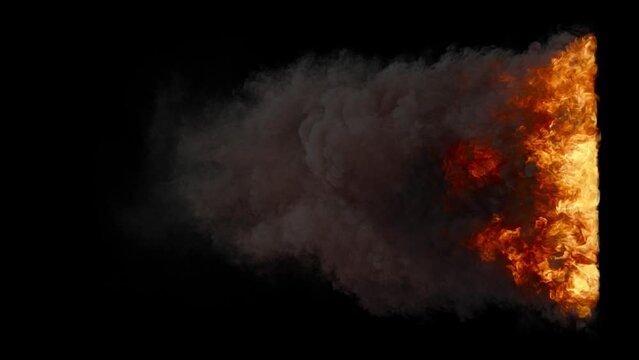 Ground Fire Black Smoke 01 Visual Effects Element