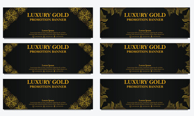 golden floral  horizontal banner template. Suitable for web banner, banner and internet ads design