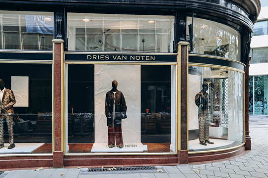 Antwerp, Belgium - October 23, 2023: Het Modepaleis (the Fashion Palace), historical Dries Van Noten clothing store since 1989, located centrally in Antwerp.