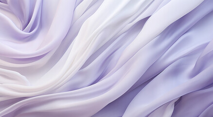 Abstract background of blue and white wavy silk or satin. 
blue and purple silk drapery. Closeup of rippled white silk fabric. Whole background.  beautiful color patterns, silk fabric texture
