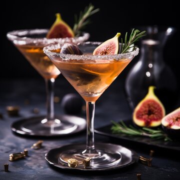 Fall and winter drinks recipes martini cocktail Ai generated art