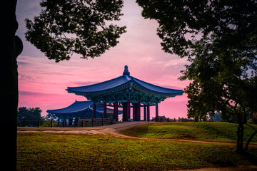Gyeongju City Landmark Heritage Site in South Korea, of Donggung Palace, Wolji Pond and Anapji Park...