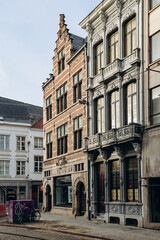 Fototapeta na wymiar Antwerp, Belgium - October 22, 2023: Historic center of Antwerp and beautiful Flemish architecture