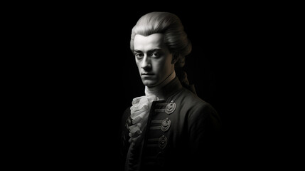 Portrait fictif de Wolfgang Amadeus Mozart - obrazy, fototapety, plakaty