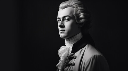 Portrait fictif de Wolfgang Mmadeus Mozart - obrazy, fototapety, plakaty