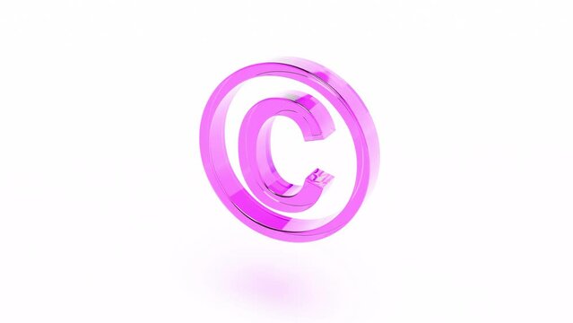 Color glass sign copyright isolated intro able to loop 4k