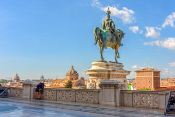 Vittorio Emmanuel II monument on Venice square, Rome, Italy - obrazy, fototapety, plakaty