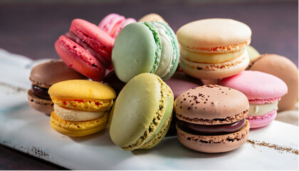 colorful macrons on a plate