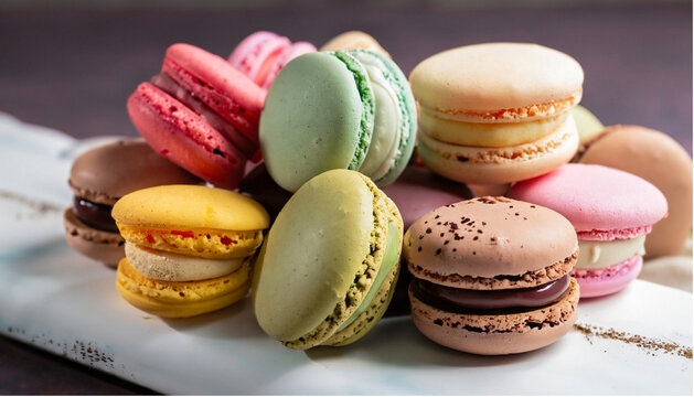 colorful macrons on a plate