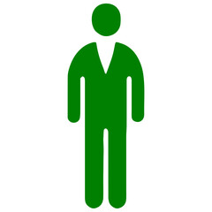 A green silhouette of a man