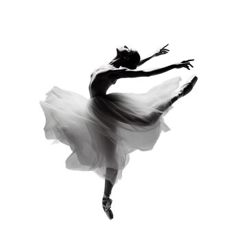ballet dancer in a white dress isolated background