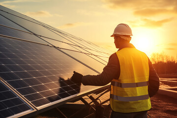 workers install solar panels