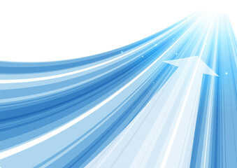 矢印と青のウェーブ背景