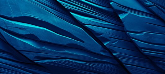 Obraz premium Wood carved art background - Abstract closeup of detailed organic dark blue wooden waving waves wall texture banner wall