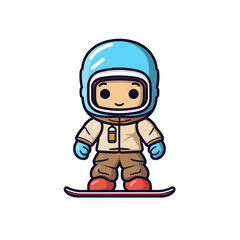 cartoon snowboard player