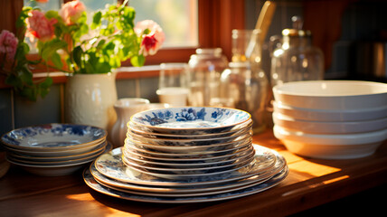 Obraz na płótnie Canvas set of dishes on the table