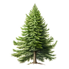 Fototapeta premium Spruce tree on transparent background, white background, isolated, icon material, vector illustration
