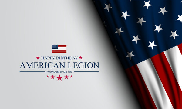 Happy Birthday American Legion Background Vector Illustration 