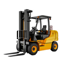 Forklift truck isolated on white