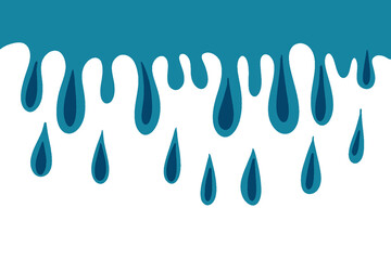 Dripping liquid in doodle simple style. Silhouette melt texture.