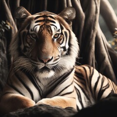 portrait of a tiger in the jungle