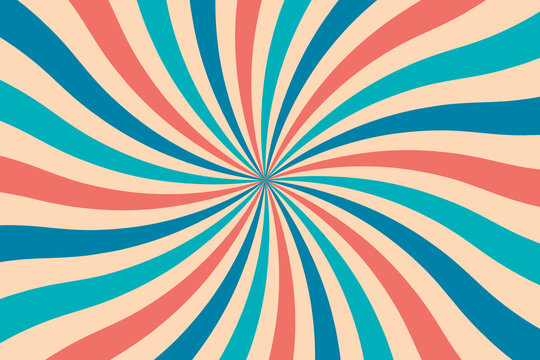 Vector banner in retro colors, blue and pink spirals, playful background. © Polinmr