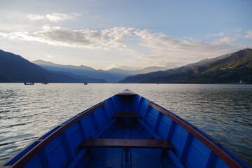 boat on the lake pohkara