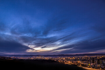 View over Targu Mures at night
