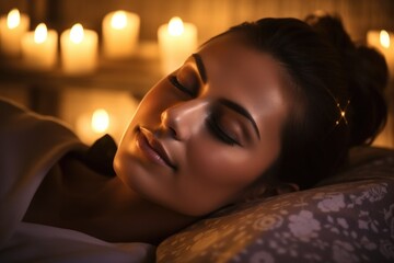 Obraz na płótnie Canvas Young woman getting spa treatment