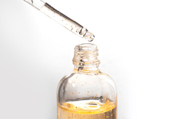 liquid aqua serum lotion dropper of beauty cosmetic skincare, product branding on white background