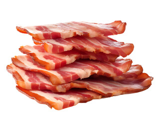 Obraz premium Crispy Bacon Slices, isolated on a transparent or white background