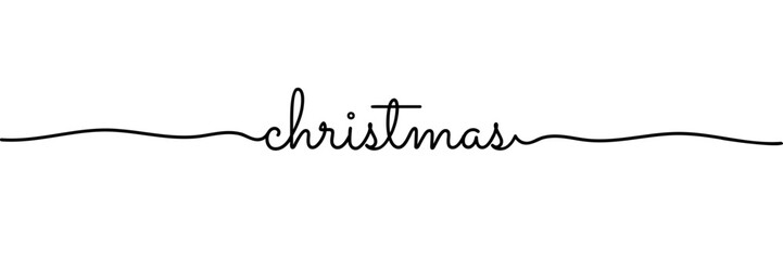 Christmas hand written script monoline text isolated on white background. Cute ball point pen calligraphy. Vector Illustration. - obrazy, fototapety, plakaty