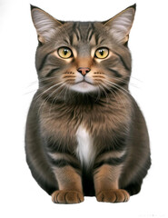 Obraz premium adorable little cat with charismatic yellow sparkling eyes, background removed png, transparent background for digital art/work 