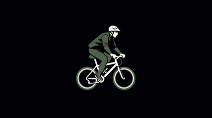 A simple graphic of a cyclist on a bicycle. Perfect