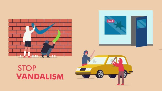 Stop vandalism - People doing vandalism