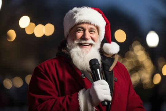 A picture of Santa Claus appearance during the National Christmas Tree lighting at the White House 