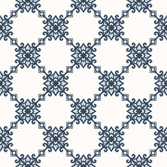 Black and white seamless pattern with arabesques  in a retro style. Vector illustration